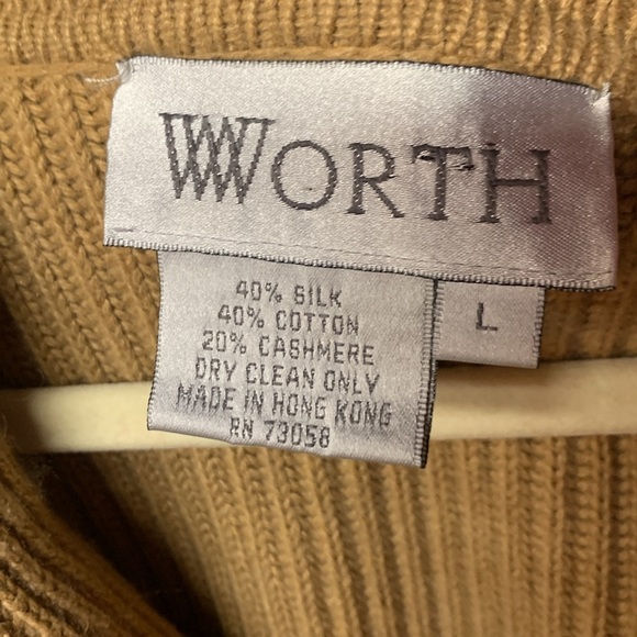 Worth Crossover Cashmere Silk Sweater Tan Size Large - Picture 3 of 5
